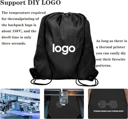 60 Pieces Drawstring Backpack Bags Sports Sackpack Bulk Cinch Gym Bag For Women Men Outdoor Sports Backpack(Black)