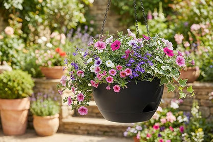 Hanging Planters 3-Pack, 8 Inch Self-Watering Hanging Pots