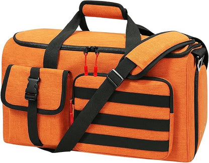 Garment Duffle Bags for Travel, HOMQUIET Convertible Garment Duffel Bag, All YKK Zippers Carry On Garment Bags, 2 in 1 Hanging Waterproof Suit Travel Bag with Shoe Compartment, for Men Women, Brown