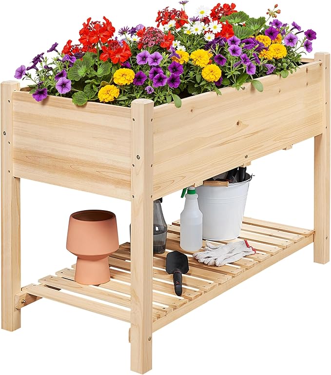 Yaheetech 47x23x32in Wooden Raised Garden Bed