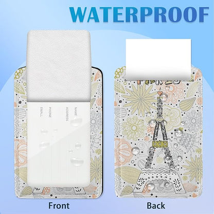 2 Pack Funny Luggage Tags with for Suitcases, Vintage Eiffel Towe Paris PU Leather Luggage Tag Accessories Privacy Cover ID Label with Stainless Steel Loop for Travel Bag for Women Girls Teens