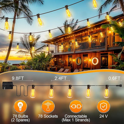 Outdoor String Led Patio Lights - 200Ft 60M Outside Waterproof Light ST38