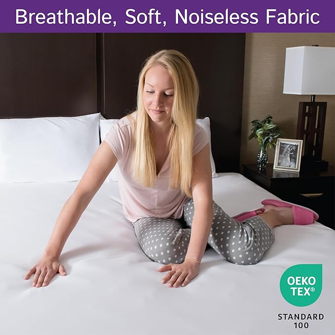 RV King Waterproof Mattress Protector (72" Wx80 L) - Fitted Sheet Style - Premium Quality Cover Protects Against Dust Allergens