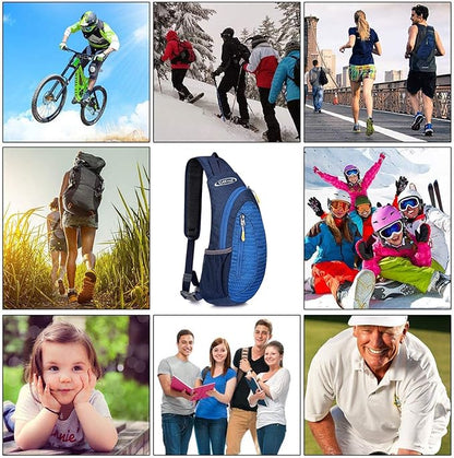 G4Free Sling Bag for Men Women, Small Crossbody Backpack Lightweight Chest Shoulder Bags for Travel, Outdoor and Sports (Blue)