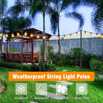 AILBTON 2 Pack 10Ft String Light Poles, Light Poles