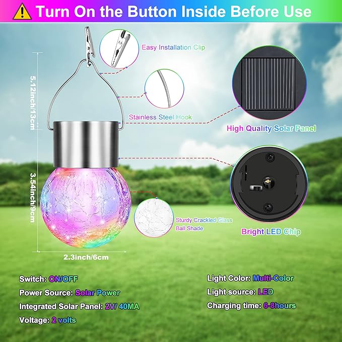 12Pack Outdoor Hanging Solar Lights