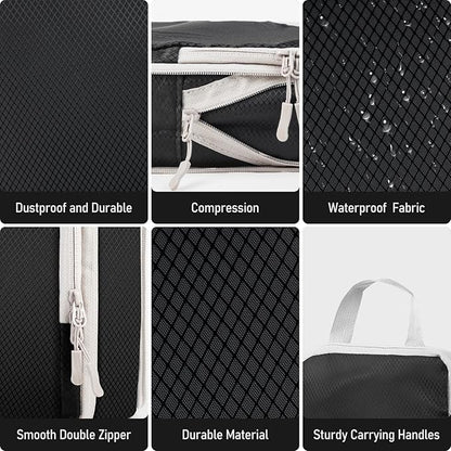 4-Piece Packing Cube Set - Lightweight Luggage Organizers for Travel, Vacation and Suitcases - Durable Accessories with Compression