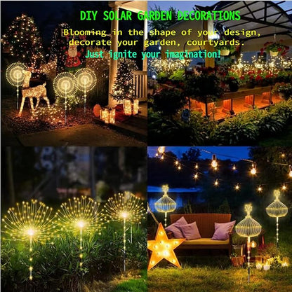 Garden Decor Solar Lights Outdoor, 155LED 8 lighting modes pole light