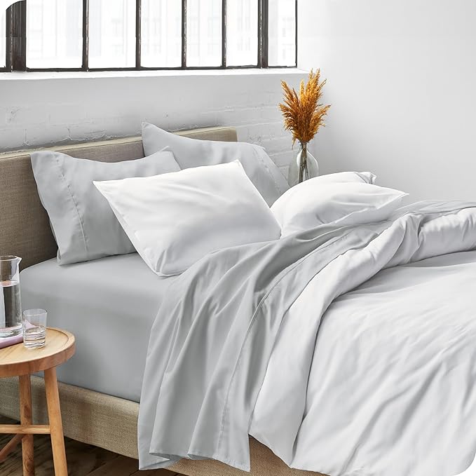 Bare Home Full Sheet Set - 1800 Ultra-Soft Microfiber Full Bed Sheets - Double Brushed - Deep Pockets - Easy Fit - 4 Piece Set - Bed Sheets (Full, French Grey)