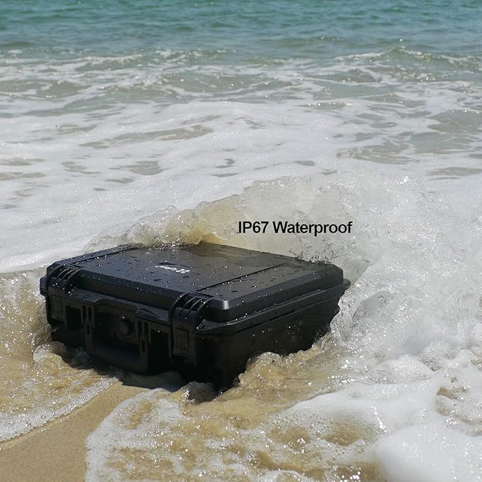 Lykus HC-3010 Waterproof Hard Case with Customizable Foam Insert, Interior Size 11.81x7.87x4.72 in, Suitable for Pistol, Camera, Lens, Drone, Mic, Flashlight, Electronics, Tools, and More