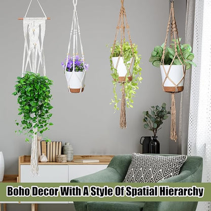 Hoteam 12 Pcs Macrame Plant Hangers Macrame Hanging Planters