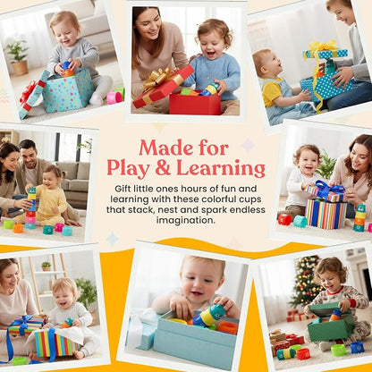 Educational Stacking Toys for Toddlers 1–3 | Numbers & Alphabet Stacking Cups