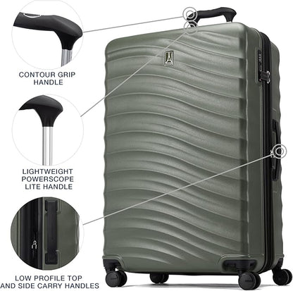 Travelpro Maxlite Air V2 Hardside Expandable Checked Luggage, 8 Spinner Wheels, Lightweight Hard Shell Suitcase, TSA lock, Slate Green, Checked Large 28-Inch