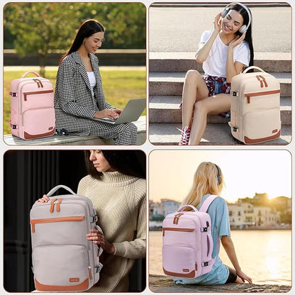 50L Travel Backpack with USB Charging Port, Water-Resistant Carry On Backpack for Men Women, Business Laptop Backpack for Trips & Commutes, Fits 18 Inch Laptop