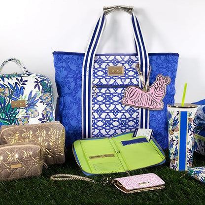 Lilly Pulitzer Picnic & Beach Cooler Bag, Insulated Soft Cooler with Adjustable Strap, Zippered Top & Pocket, Large for Groceries or Travel, Safari Party