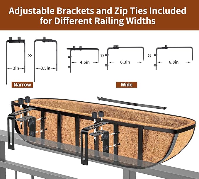 2pcs 30' Planter, Metal Window Box