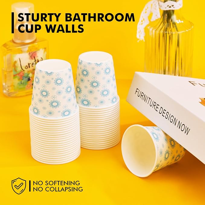 RACETOP 3 oz Bathroom Cups 300 Pack, Small Paper Cups, Disposable, Mini