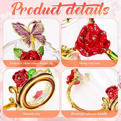 Nuanchu 4 Sets Flower Glass Tea Cups