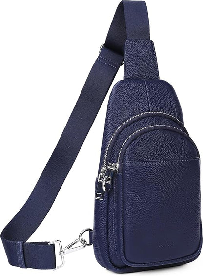 befen Genuine Leather Small Sling Bag for Women Anti-Theft Crossbody Chest Bags Fanny Packs for Travel with RFID Card Slots