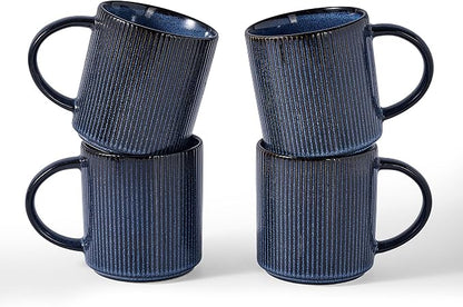 famiware Coffee Mug Set for 4, Star 16 oz Catering Mugs Cup Set