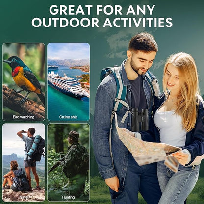 occer 12x50 Binoculars for Adults High Powered - HD Bird Watching Binocular for Hunting with Clear Vision - Easy Focus Binoculars with Long Range for Hiking Travel Cruise Trip Concert Stargazing