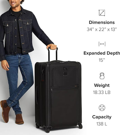 TUMI - Alpha Worldwide Trip Expandable 4-Wheeled Packing Case - Extra Large Design with Zip Expansion Checked Bag - Black