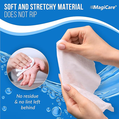 MagiCare 75% Alcohol Hand Sanitizing Wipes (Travel Wipes, 10 Packs) - Premium, Unscented, Large Alcohol Wipes - Hand Wipes Travel Size - Bag, Purse, Car - 10 Packs of 20 (200 Hand Sanitizer Wipes)