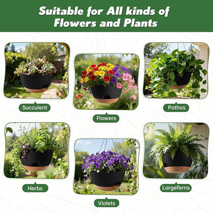 13-inch Oversized Hanging Planter Set of Two, Planters