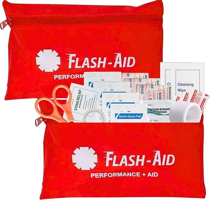 Mini First Aid Kits – 2-Pack Compact Travel IFAKs for Emergency Preparedness, Hiking, Camping, Road Trips, School, and Everyday Use – Portable, Lightweight, and Reusable First Aid Supplies in Pouch
