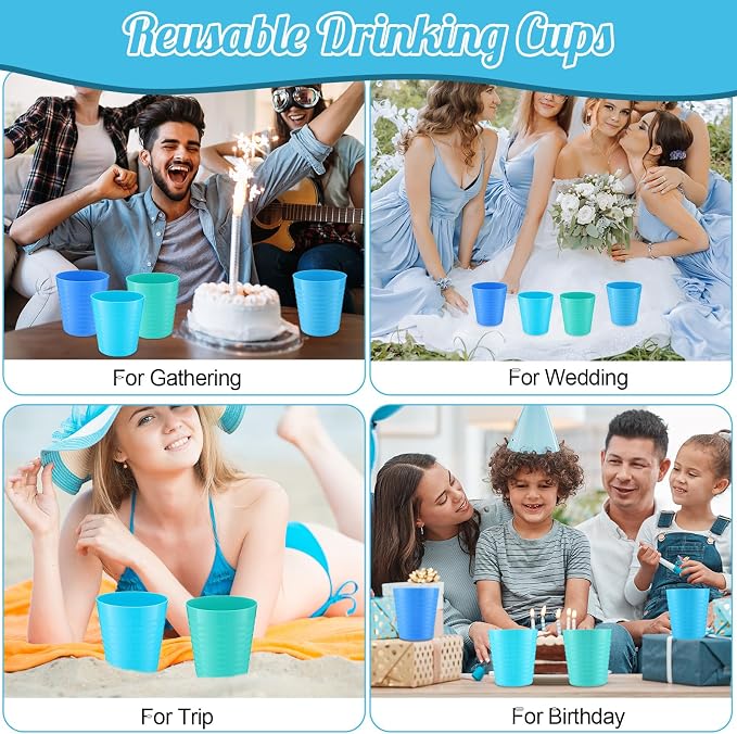 Eccliy 36 Pcs Kids Cups Bulk, 8 oz Plastic Toddler Drinking Cups Unbreakable