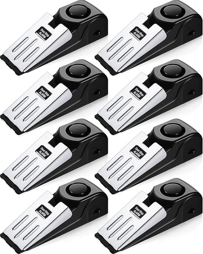 8 Pieces Door Stop Alarm Door Stopper with 120DB Security Alarm Door Stopper Wedge Door Stops Alarm for Travel Apartment Home House Door Stoppers Safety Tools