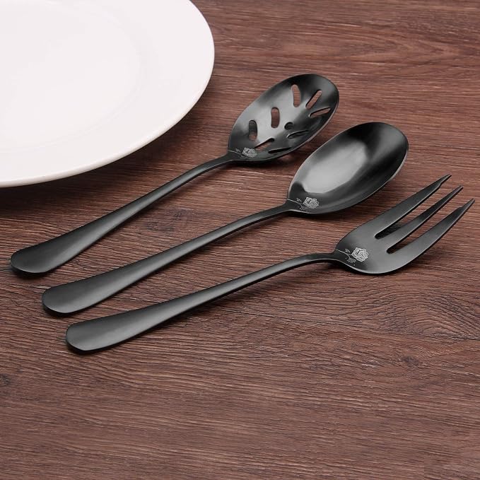 Matte Black Serving Set, sharecook 5-Piece 18/0 Stainless Steel Large Hostess