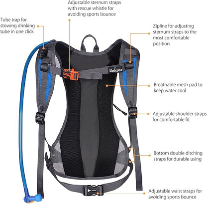 Unigear Hydration Pack Backpack with 70 oz 2L Water Bladder for Running, Hiking, Cycling, Climbing, Camping, Biking