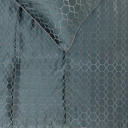 The HomeCentric King Queen Twin Blue Designer CA King 86"x18" Bed Runner Without Pillow Cover, Hexagon Pattern Bed Scarf on Jacquard Fabric - Hexagon Lagoon