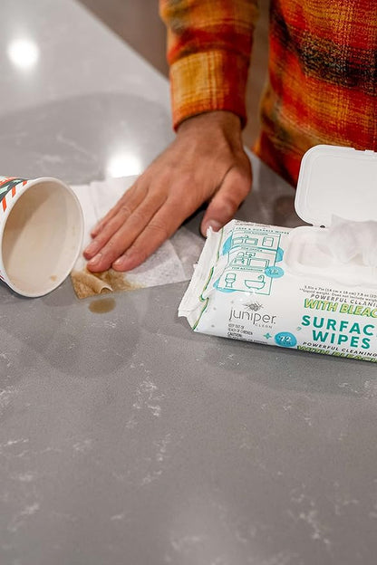 3 Pack Surface Cleaning Wipes with Bleach, All-Purpose Cleaner for Bathroom, Kitchen, Office, 216 Count Soft Flow, Fresh Scent, Lint Free & Durable