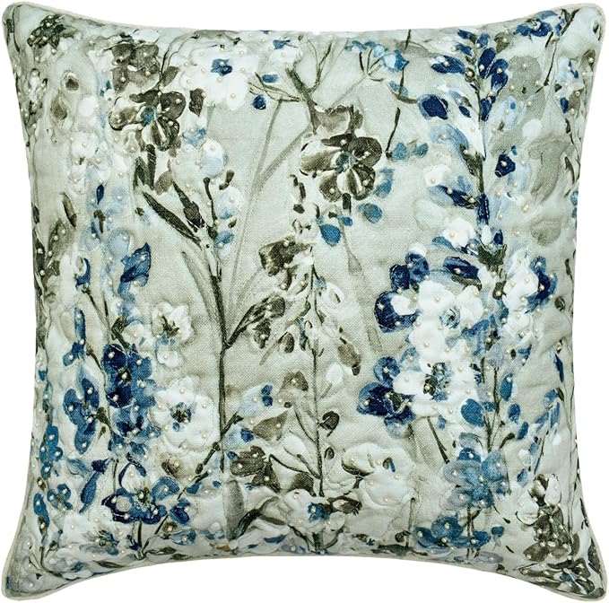 The HomeCentric King/Queen/Twin Blue Decorative Bed Runner CA King 86"x18" Bed Runner Without Pillow Cover, Quilted Bed Scarf on Cotton Fabric - Garden Grace
