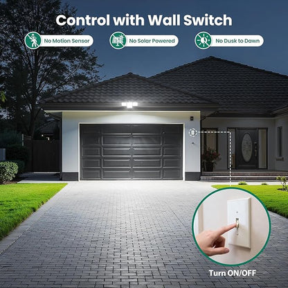 70W 7000LM LED Flood Lights Outdoor 2 Packs, Switch Controlled Security Lights