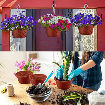 Tioncy 50 Pcs Plastic Hanging Planter Round Hanging Pot