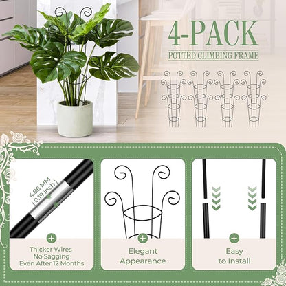 4 Pack 30 Inch Tall Metal Plant Trellis