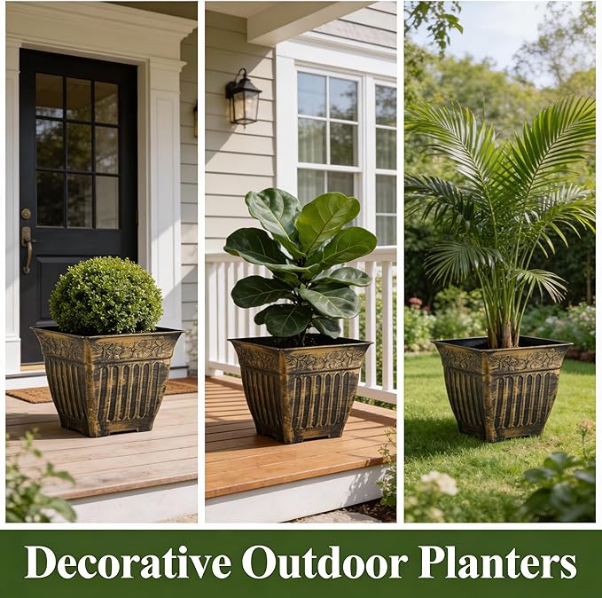 14 Inch Vintage Square Planter
