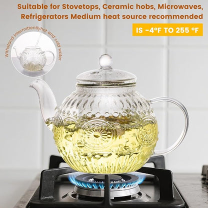 Bandesun Vintage Glass Teapot, Tea Kettle