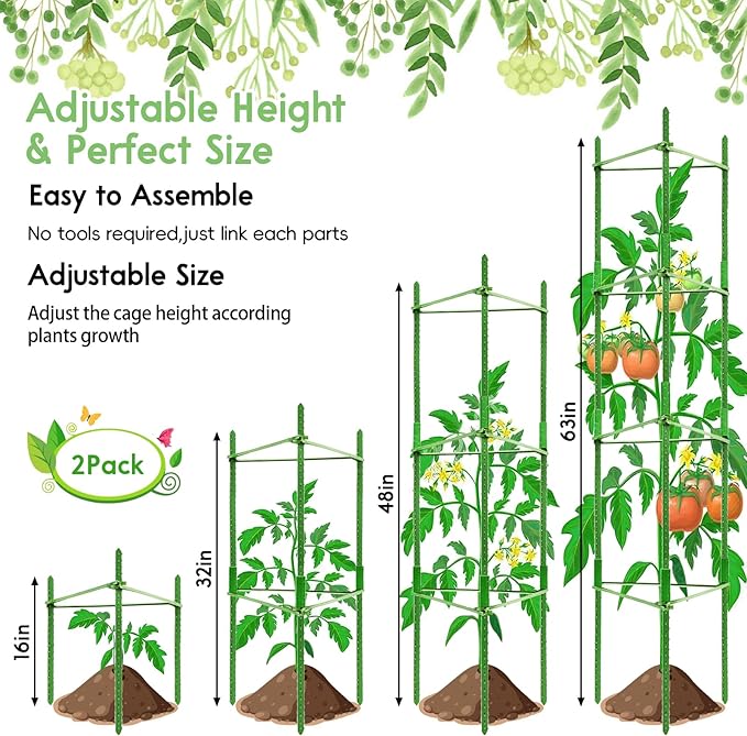 Riare 2 Pack 5.2 FT Tomato Cages