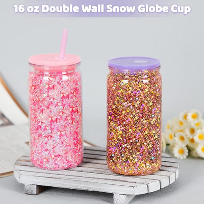 12 Pack Acrylic Snow Globe Tumbler