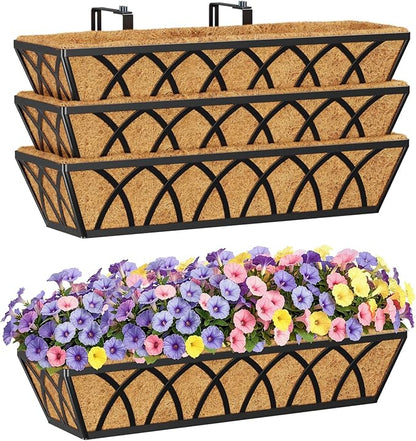 HFHOME 24 inch Window Deck Rail Planter