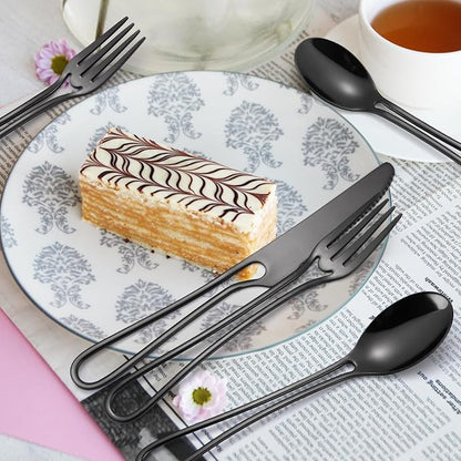 Black Silverware Hollow Flatware Set