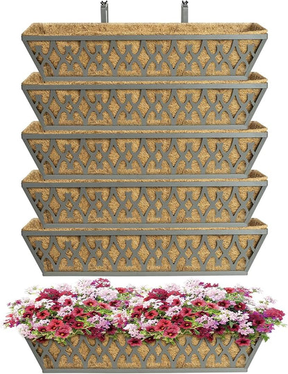 6 Pack 24 Inch Window Boxes Planters Railing Planter Box
