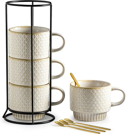 Gomakren Coffee Mugs Set of 4 Ceramic Coffee Cup