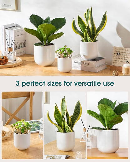 vancasso Ceramic Plant Pots, 4+5+6 inches, Planters