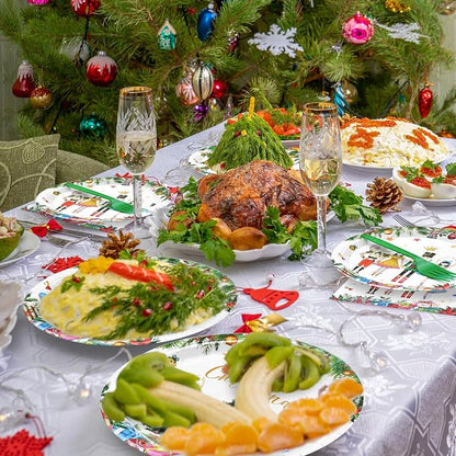 96 Pieces Christmas Ballet Party Tableware Set – Festive Disposable Dinnerware