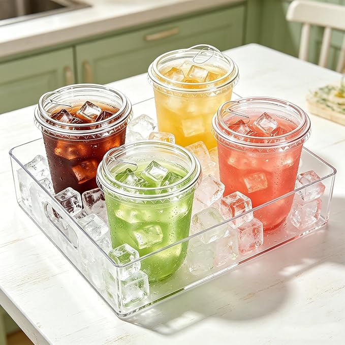 100 Sets 12 oz Clear Plastic Cups